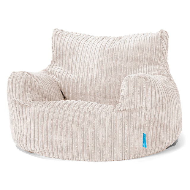Children's Armchair 3-8 yr Bean Bag - Cord Ivory 01