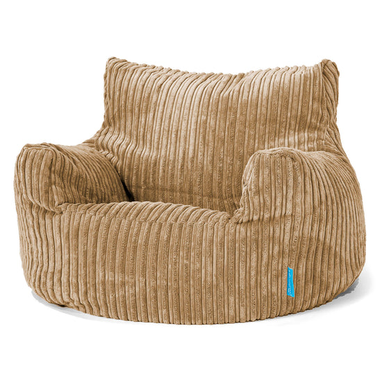 Children's Armchair 3-8 yr Bean Bag - Cord Sand 01