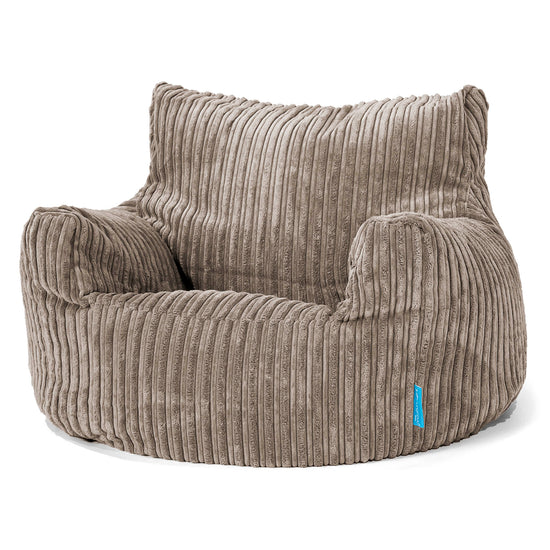 Children's Armchair Bean Bag 3-8 yr - Cord Dovetail Grey 01