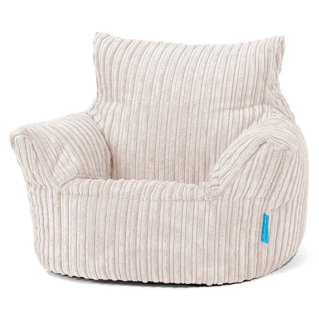 Kids Armchair Bean Bag for Toddlers 1-3 yr - Cord Ivory 01