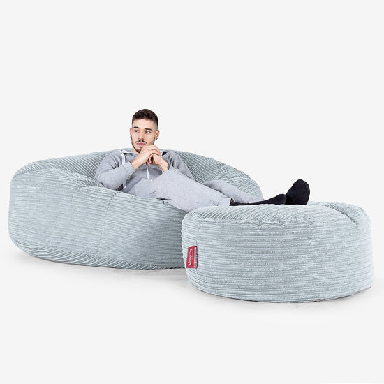 Mega Mammoth Bean Bag Sofa - Cord Baby Blue 02