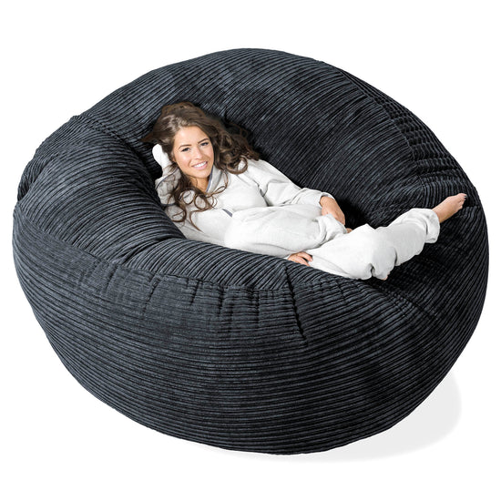 Mega Mammoth Bean Bag Sofa - Cord Black 01