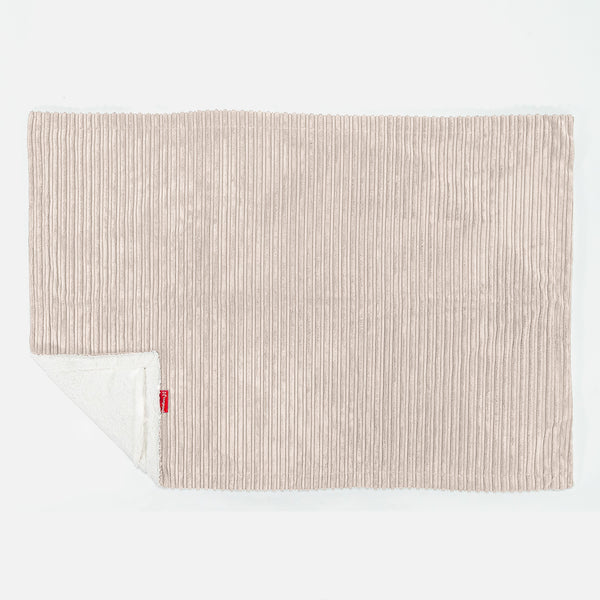 Sherpa Throw / Blanket - Cord Ivory 02