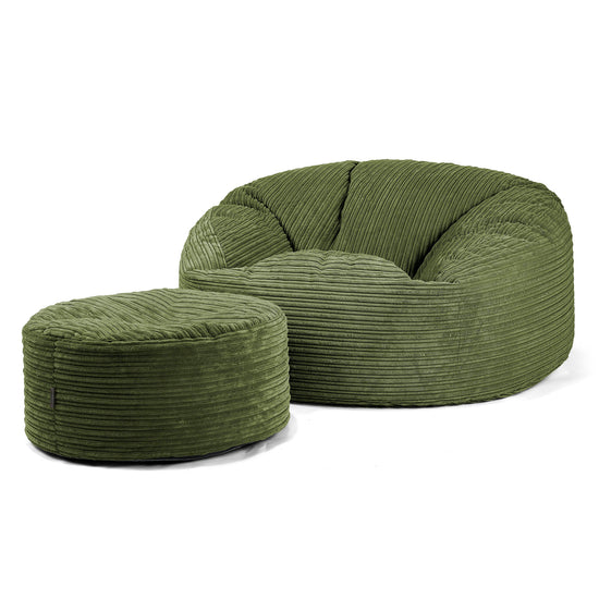 Mammoth Bean Bag Sofa - Cord Forest Green 04