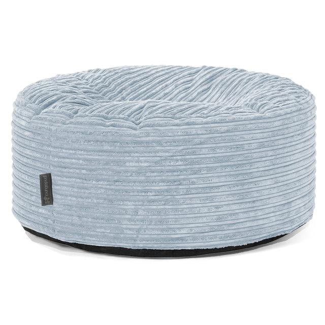 Large Round Pouffe - Cord Baby Blue 01