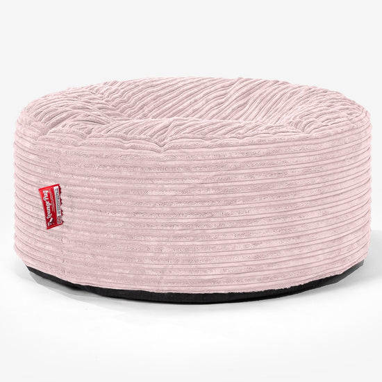 Large Round Pouffe - Cord Blush Pink 01