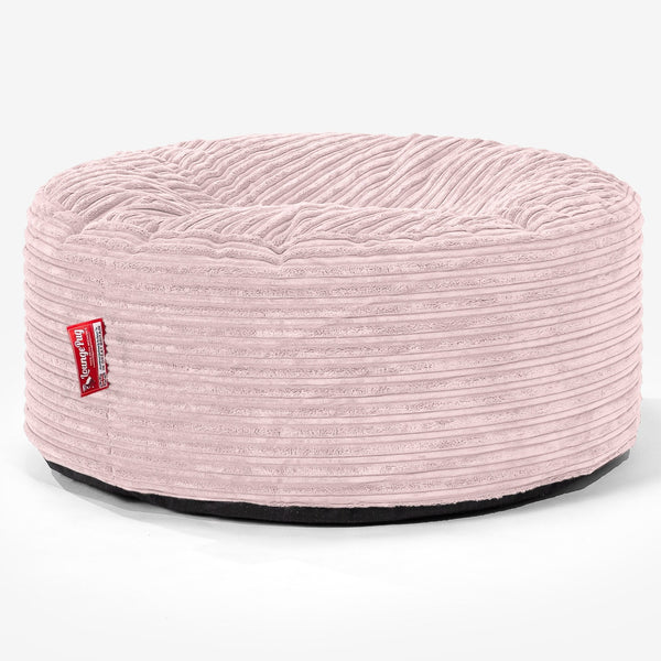 Large Round Pouffe - Cord Blush Pink 01