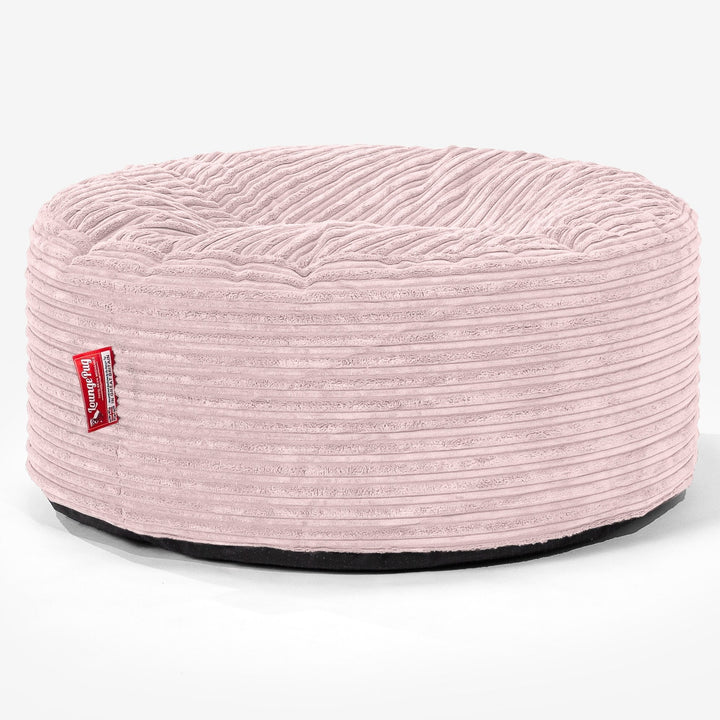 Large Round Pouffe - Cord Blush Pink 01