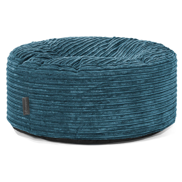 Large Round Pouffe - Cord Navy Blue 01