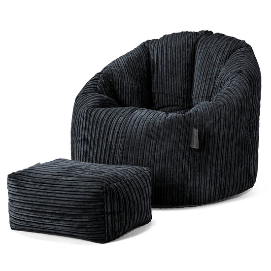 Cuddle Up Beanbag Chair - Cord Black 02