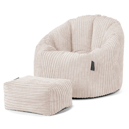 Cuddle Up Beanbag Chair - Cord Ivory 02