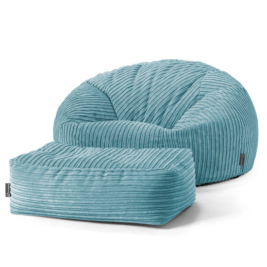 Classic Sofa Bean Bag - Cord Aegean Blue 02