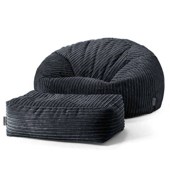 Classic Sofa Bean Bag - Cord Black 02