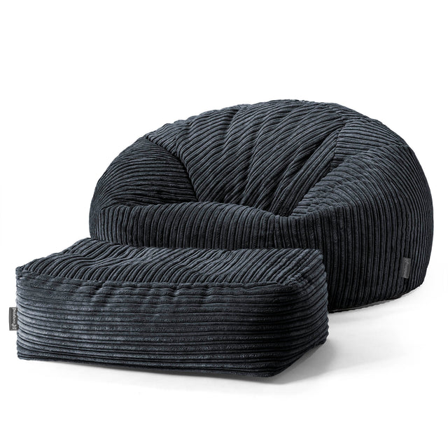 Classic Sofa Bean Bag - Cord Black 02