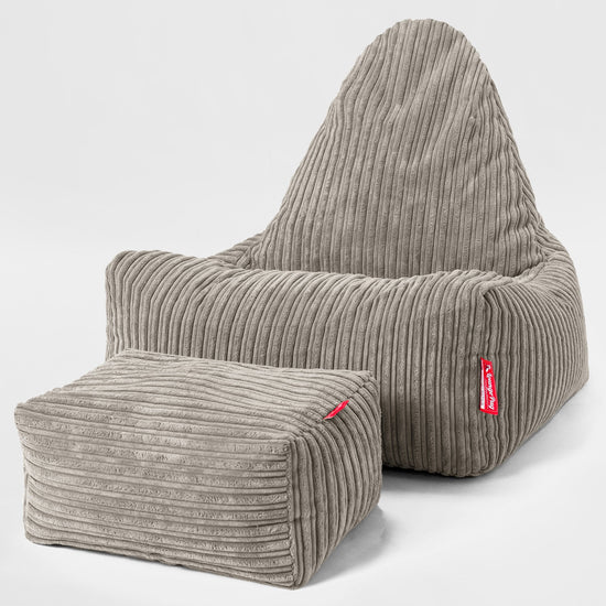 Scandi Lounger Bean Bag Chair - Cord Mink 02