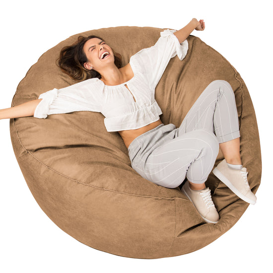 Mega Mammoth Bean Bag Sofa - Distressed Leather Honey Brown 01