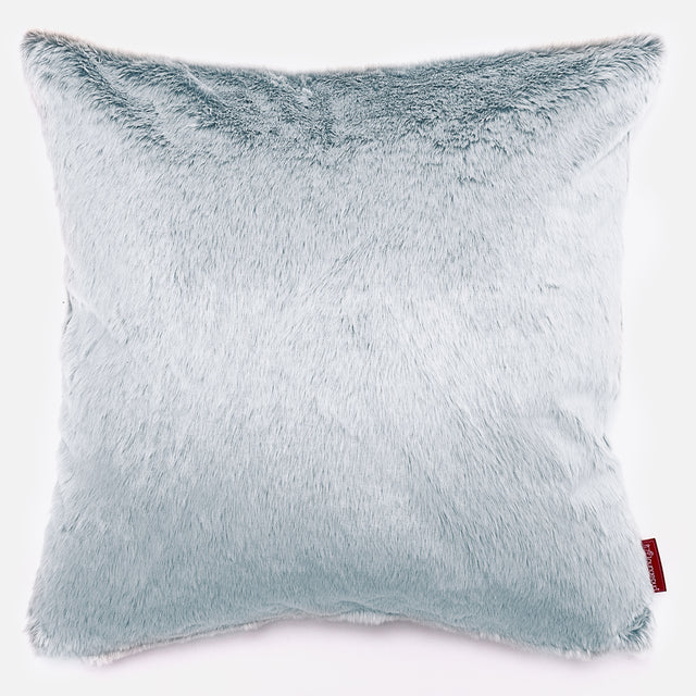 Extra Large Cushion 70 x 70cm - Faux Rabbit Fur Dusty Blue 01