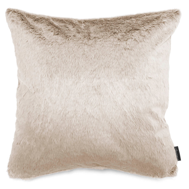 Extra Large Cushion 70 x 70cm - Faux Rabbit Fur Golden Brown 01