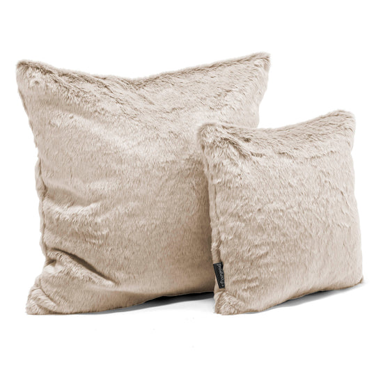 Extra Large Cushion 70 x 70cm - Faux Rabbit Fur Golden Brown 02