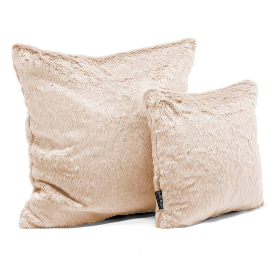 Extra Large Cushion 70 x 70cm - Faux Rabbit Fur White 02