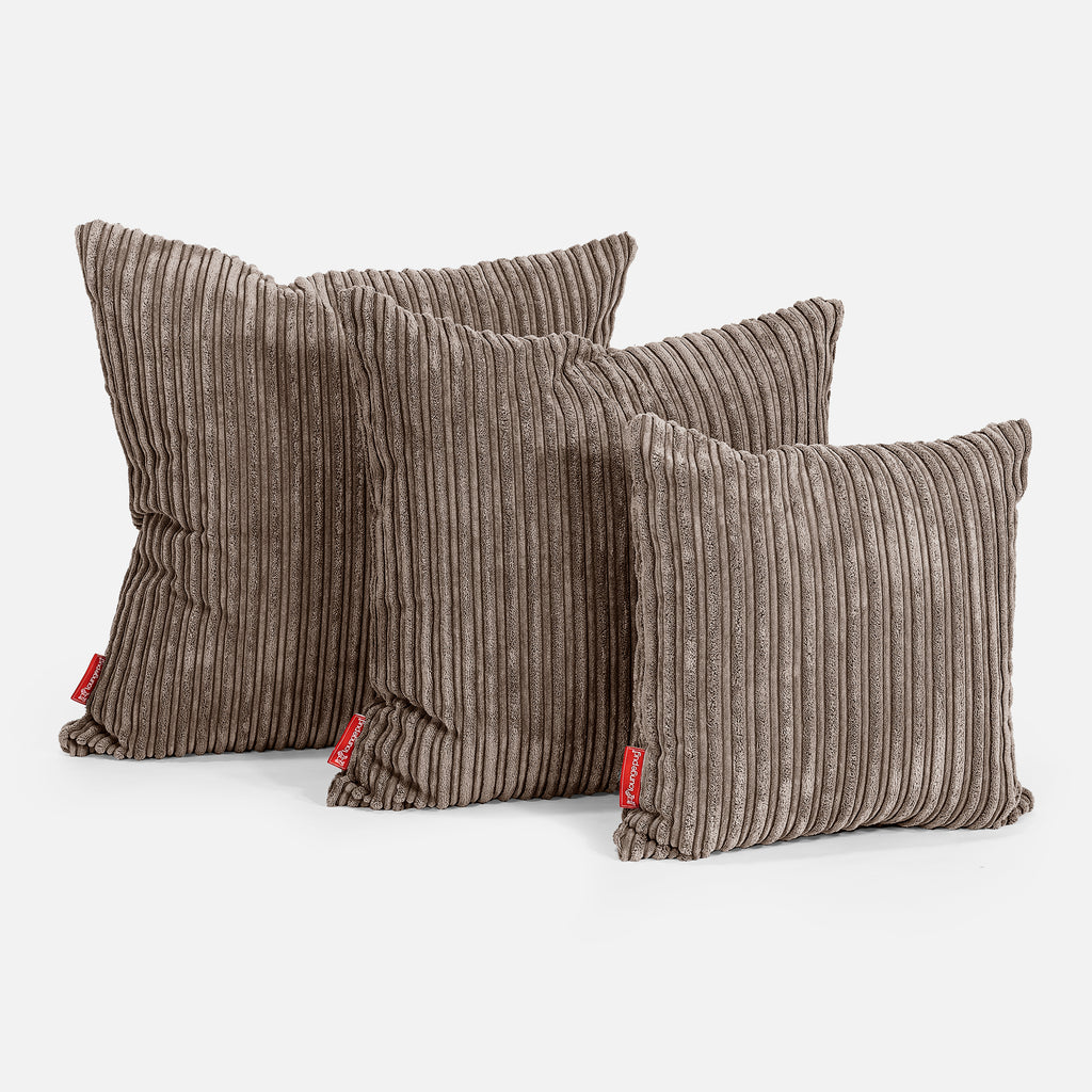 Extra Large Cushion 70 x 70cm - Cord Mocha Brown 02