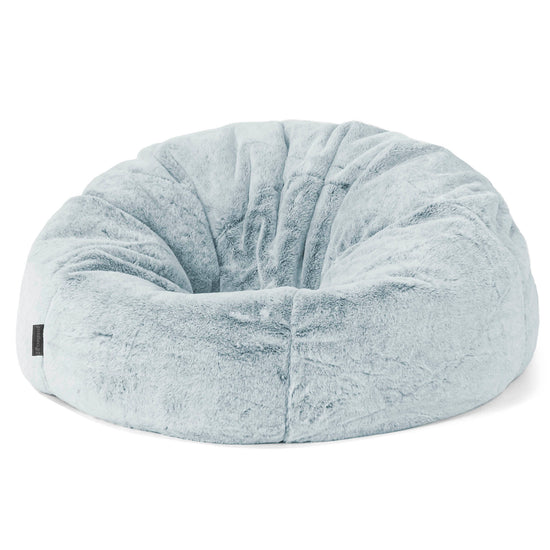 Classic Bean Bag Chair - Faux Rabbit Fur Dusty Blue 01