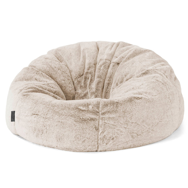 Classic Bean Bag Chair - Faux Rabbit Fur Golden Brown 01