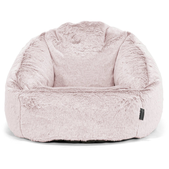 Bubble Bean Bag Chair - Faux Rabbit Fur Dusty Pink 01