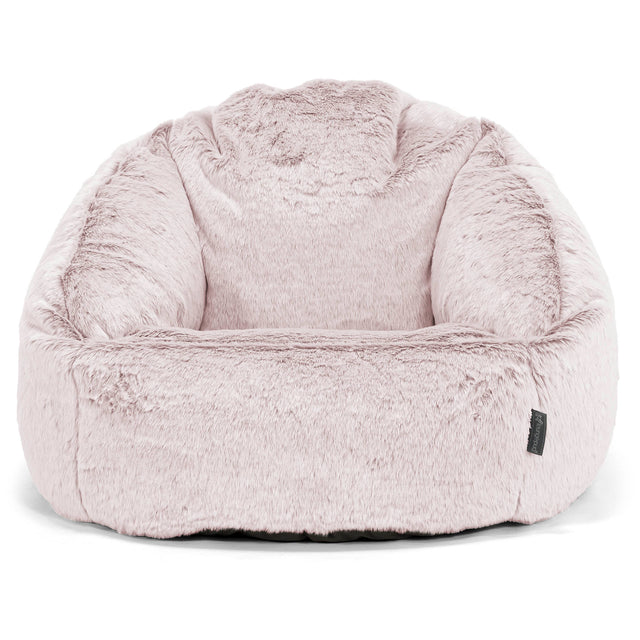 Bubble Bean Bag Chair - Faux Rabbit Fur Dusty Pink 01