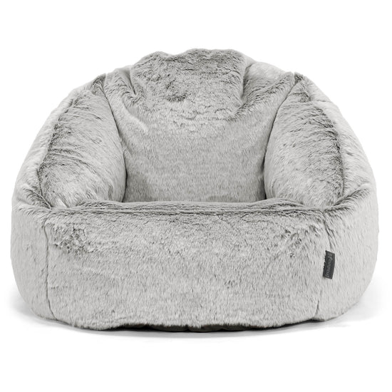 Bubble Bean Bag Chair - Faux Rabbit Fur Light Grey 01