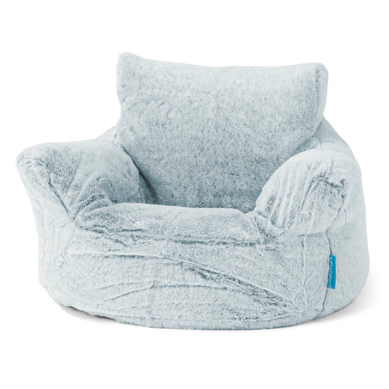 Toddlers' Armchair 1-3 yr Bean Bag - Faux Rabbit Fur Dusty Blue 01