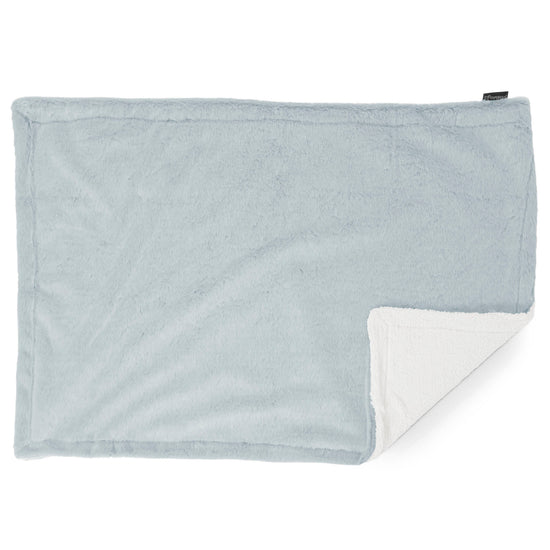 Sherpa Throw / Blanket - Faux Rabbit Fur Dusty Blue 03