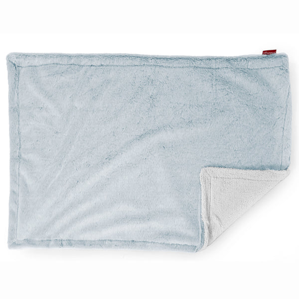Sherpa Throw / Blanket - Faux Rabbit Fur Dusty Blue 02