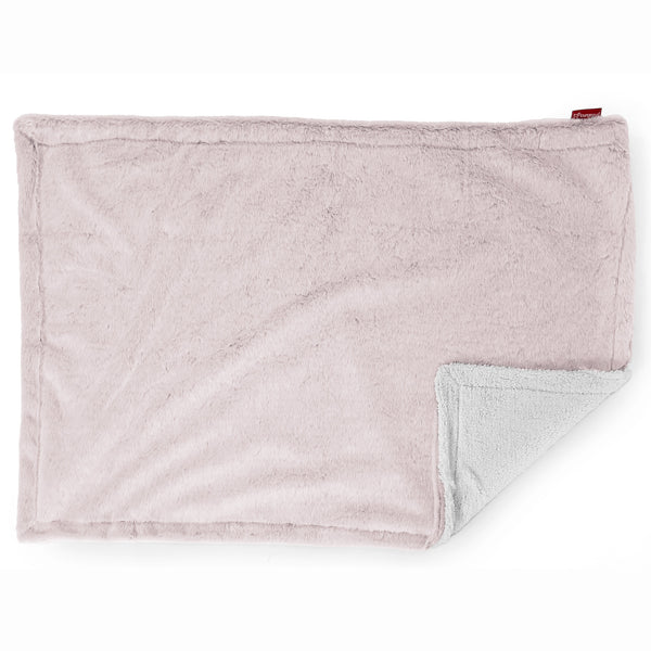 Sherpa Throw / Blanket - Faux Rabbit Fur Dusty Pink 02