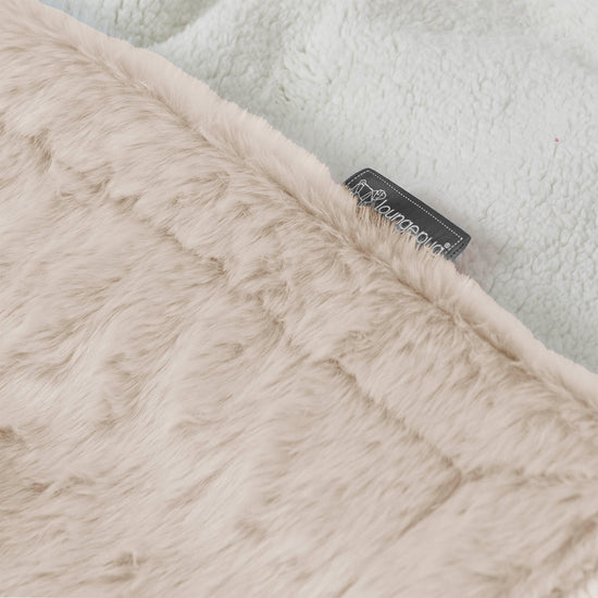 Sherpa Throw / Blanket - Faux Rabbit Fur Golden Brown 02