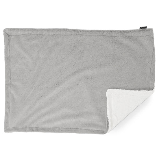 Sherpa Throw / Blanket - Faux Rabbit Fur Light Grey 03
