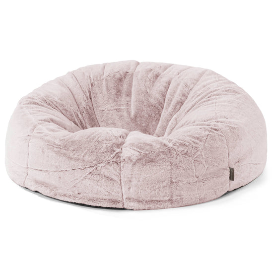 Classic Sofa Bean Bag - Faux Rabbit Fur Dusty Pink 01