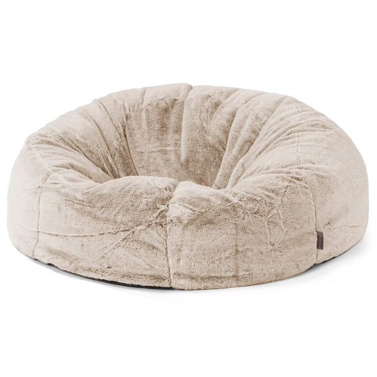 Classic Sofa Bean Bag - Faux Rabbit Fur Golden Brown 01