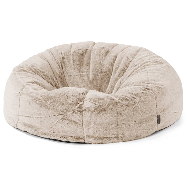 Classic Sofa Bean Bag - Faux Rabbit Fur Golden Brown 01