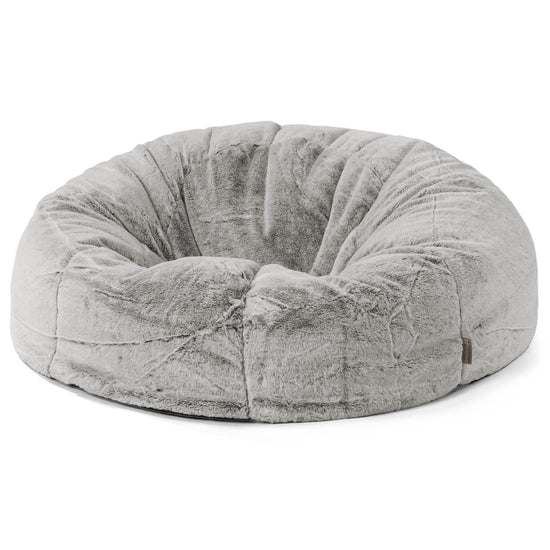 Classic Sofa Bean Bag - Faux Rabbit Fur Light Grey 01