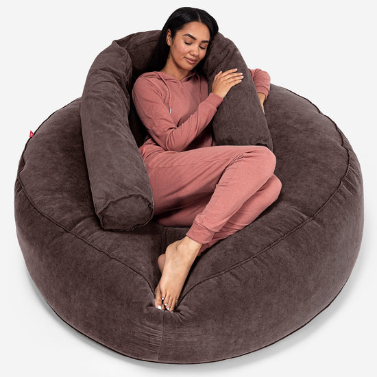 Mega Mammoth Bean Bag Sofa - Flock Chocolate Brown 02