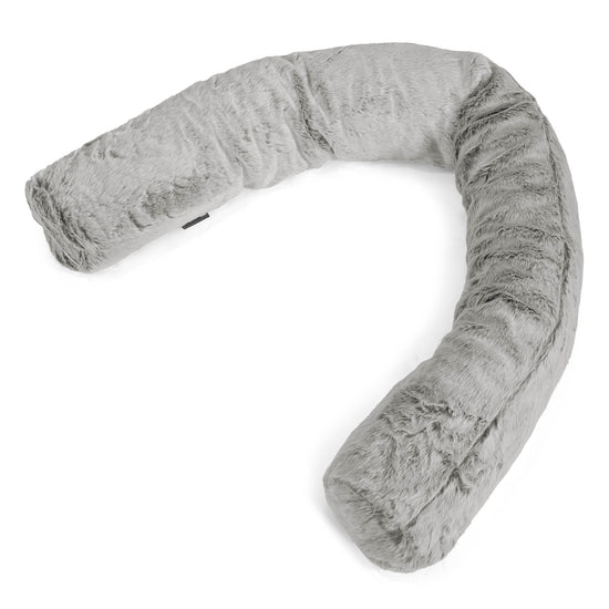 XXL Cuddle Cushion - Fluffy Faux Fur Rabbit Light Grey 01