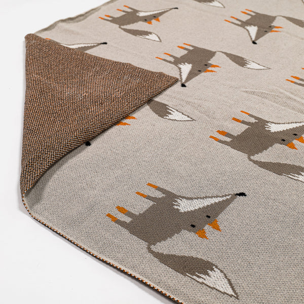Throw / Blanket - Knitted Fox Fabric Close-up Image
