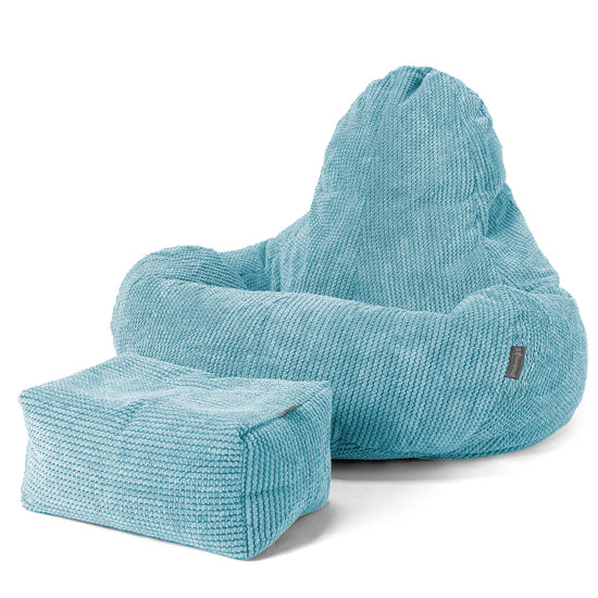Ultra Lux Gaming Bean Bag Chair - Pom Pom Aegean Blue 02