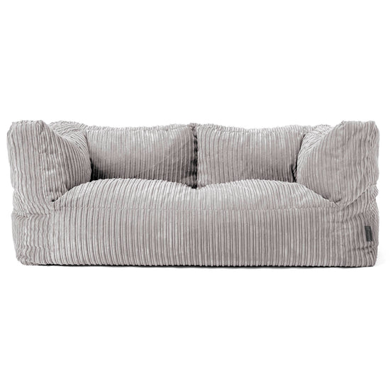 The 2 Seater Albert Sofa Bean Bag - Cord Aluminium Silver 01