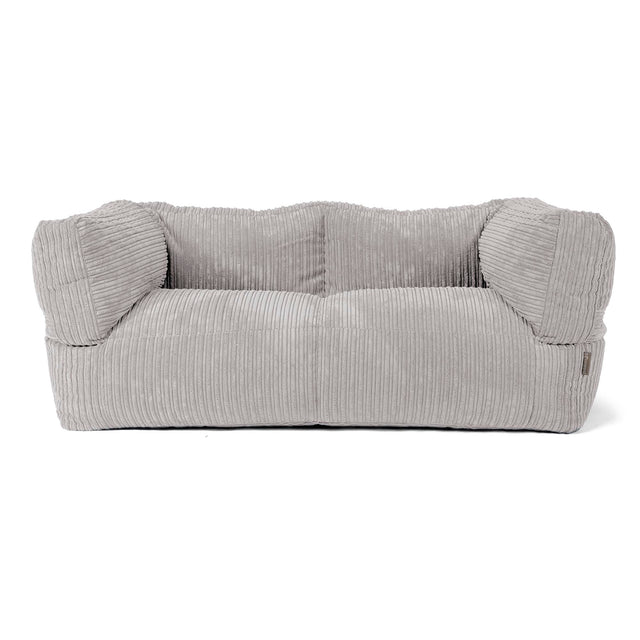 The 2 Seater Albert Sofa Bean Bag - Cord Aluminium Silver 01