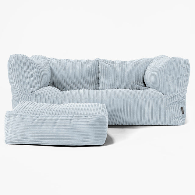 The 2 Seater Albert Sofa Bean Bag - Cord Baby Blue 02