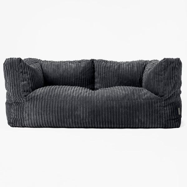 The 2 Seater Albert Sofa Bean Bag - Cord Black 01