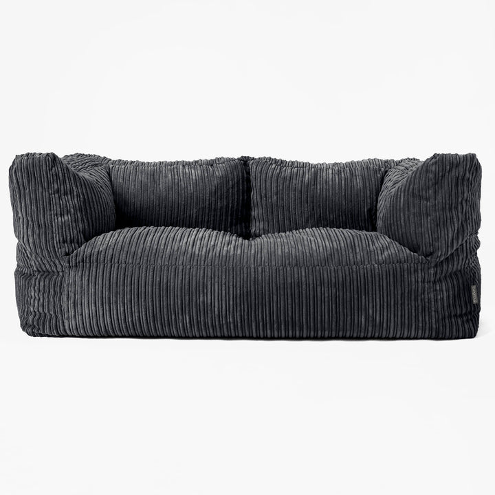 The 2 Seater Albert Sofa Bean Bag - Cord Black 01