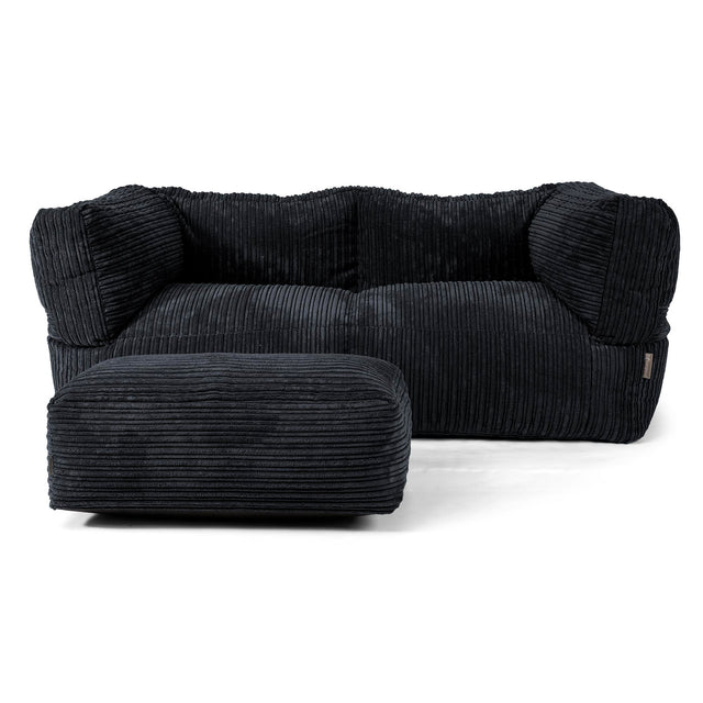 The 2 Seater Albert Sofa Bean Bag - Cord Black 02